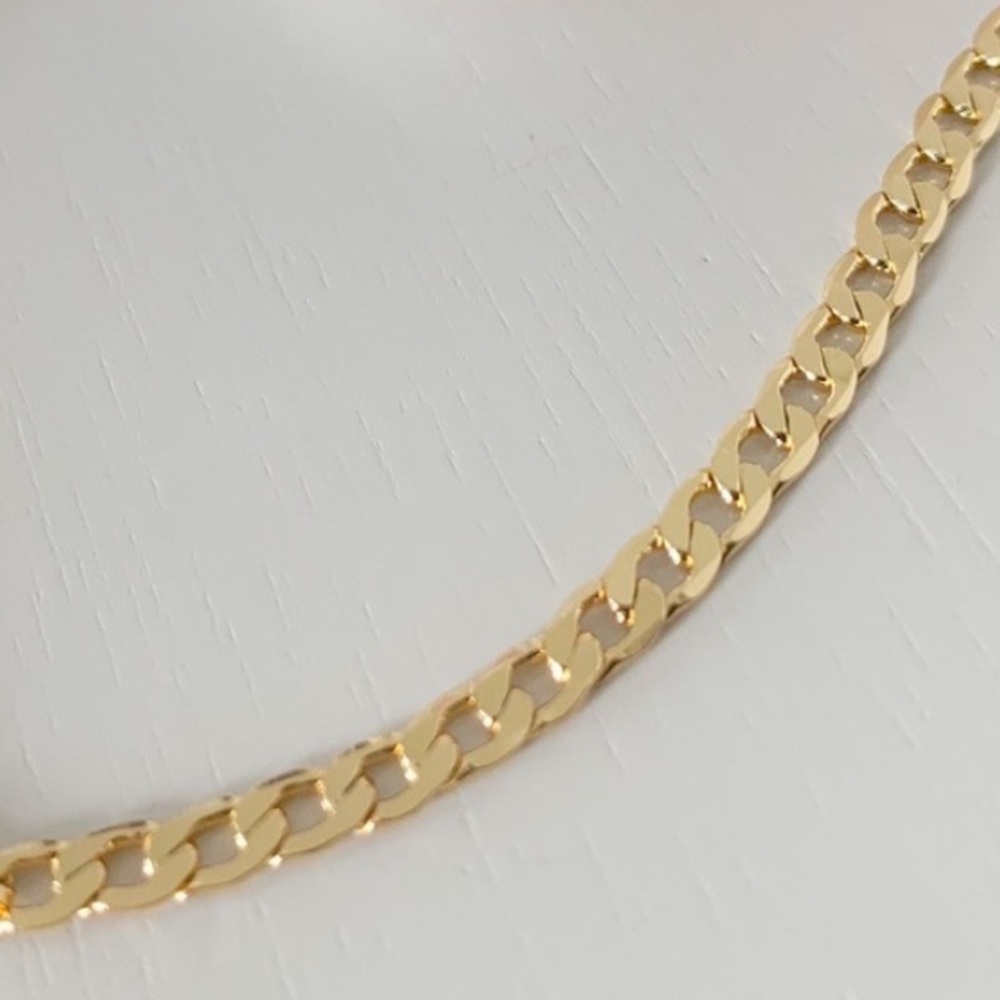 18k Gold Filled Flat Curb Necklace - Picture 4 of 8